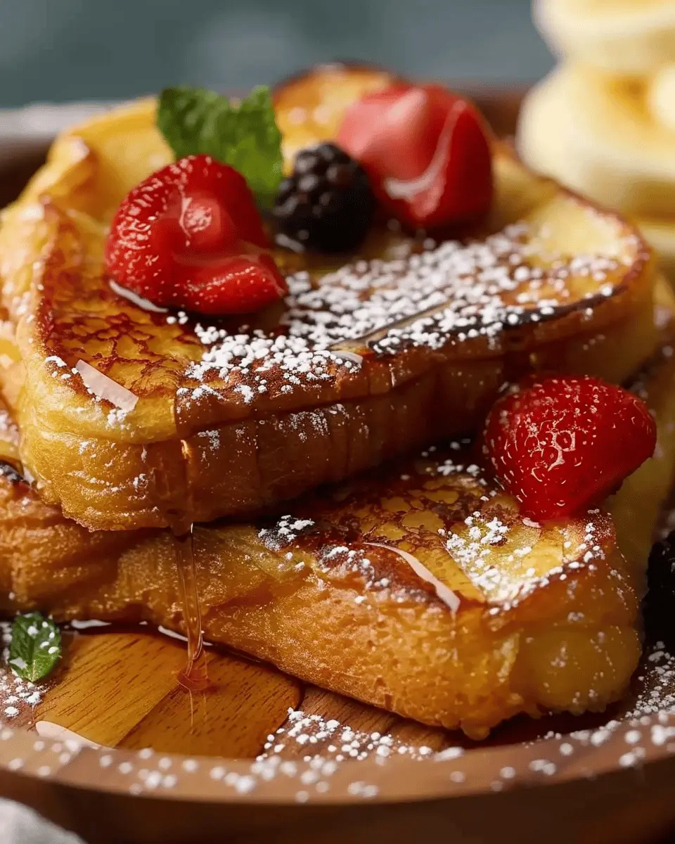 Best French Toast Ever Recipe with Turkey Bacon and Fresh Berries