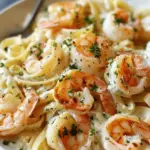 Creamy Garlic Shrimp Alfredo Pasta