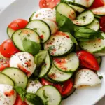Fresh Cucumber Caprese Salad