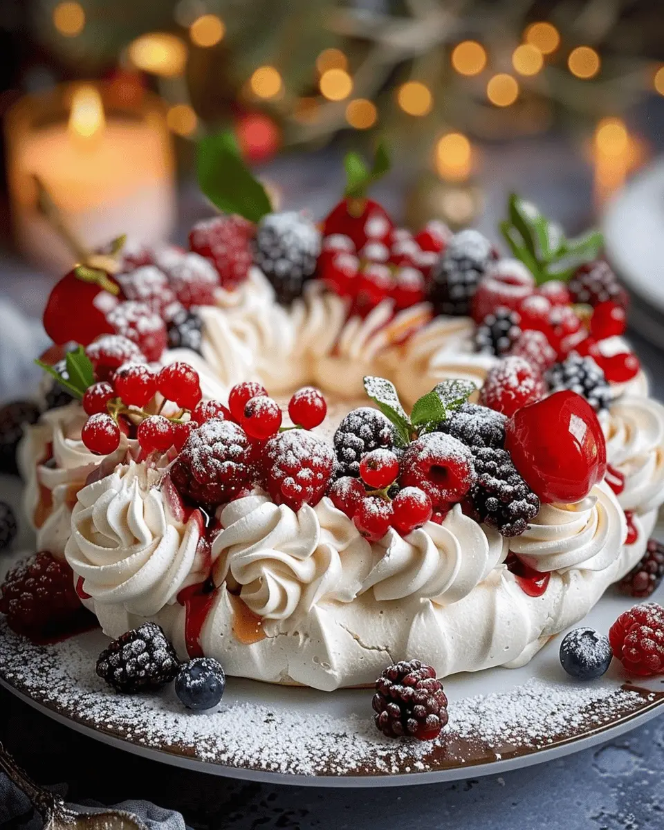 Pavlova Christmas Wreath Cake: A Joyful Holiday Delight