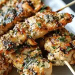 Ranch Garlic Parmesan Chicken Skewers