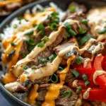 High Protein Philly Cheesesteak Rice Bowls
