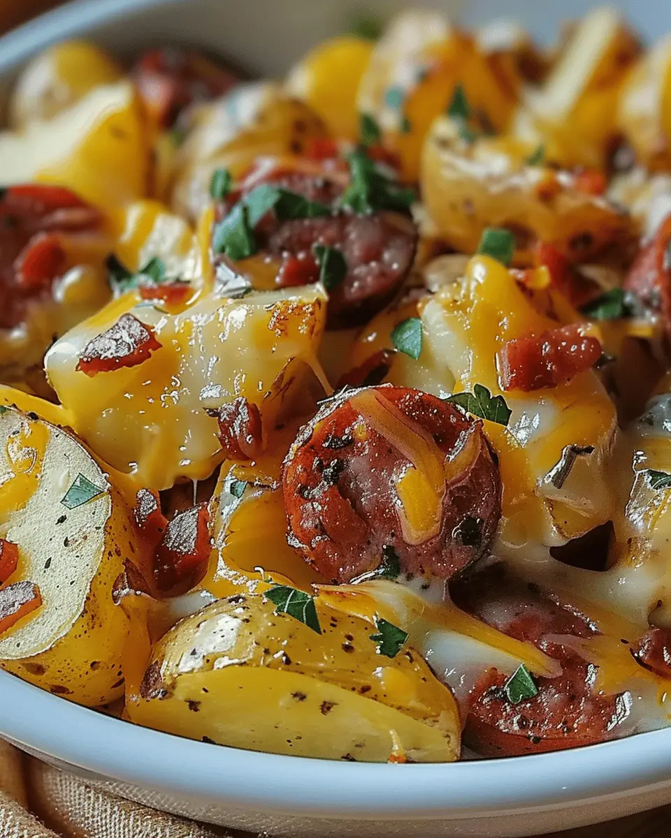 Cheesy Ranch Potatoes: Indulgent Dish with Smoked Sausage Delight