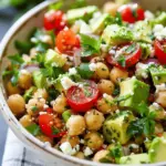 Chickpea Feta Avocado Salad