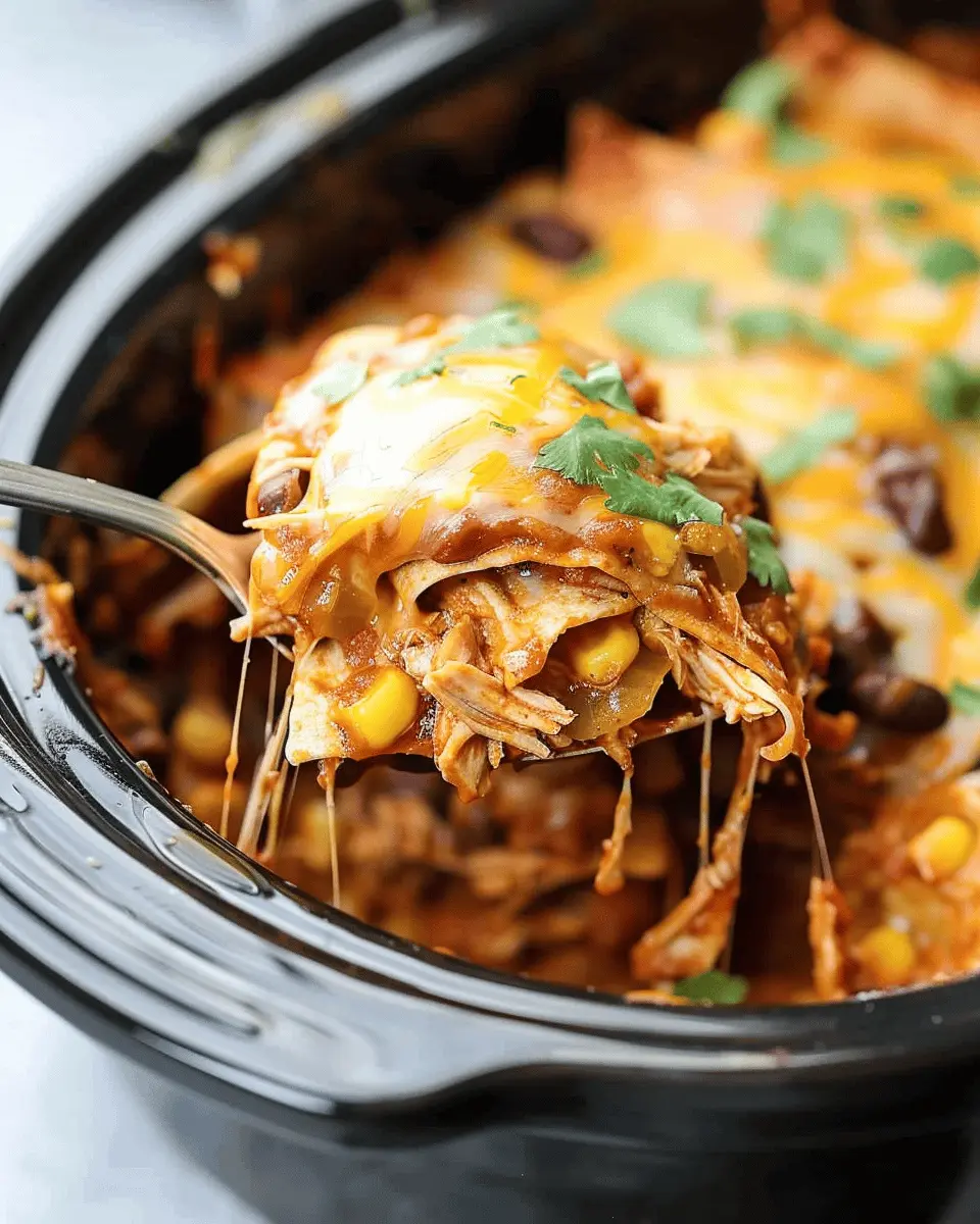 Crockpot Chicken Enchilada Casserole: The Easy Family Favorite