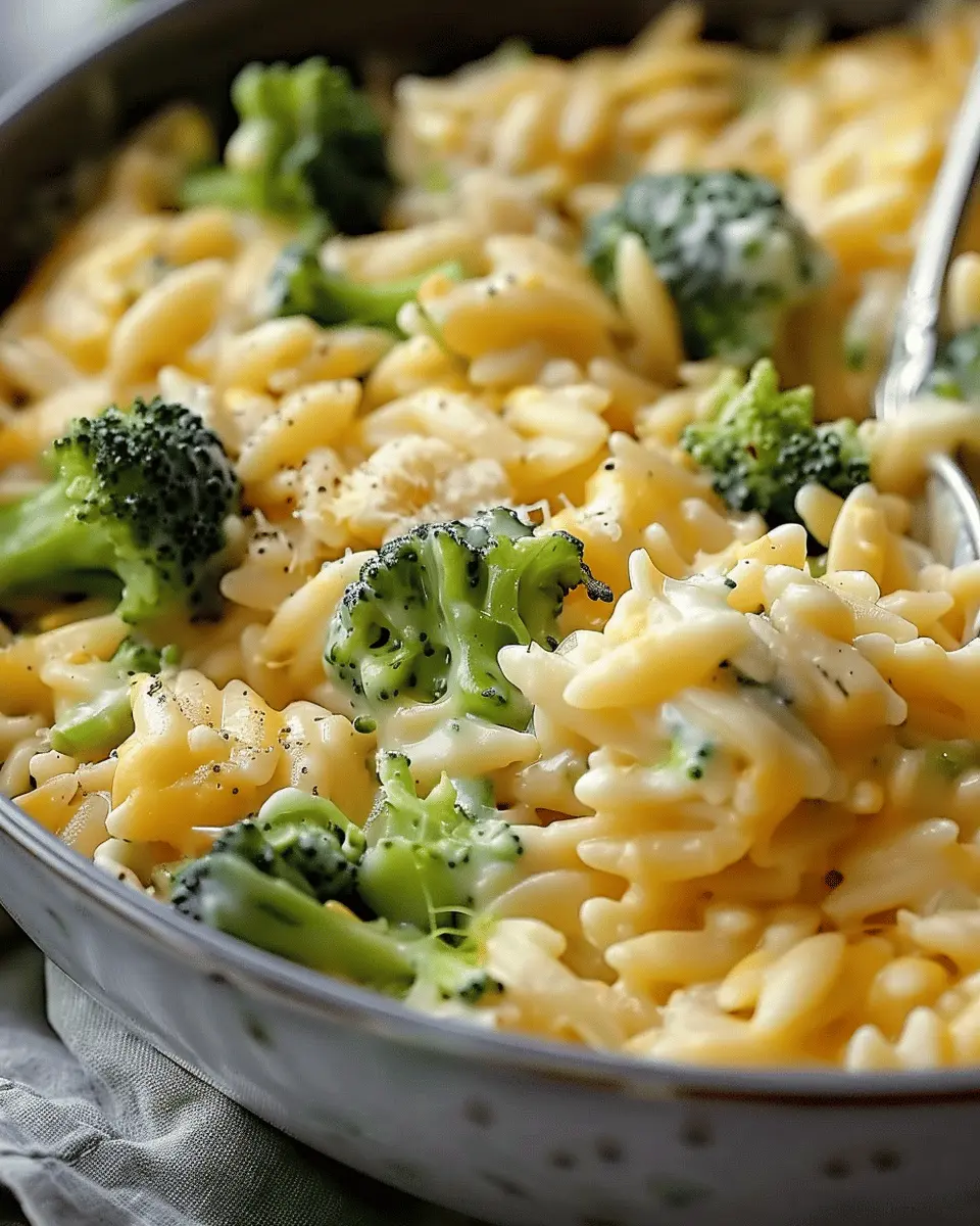 Creamy One-Pot Broccoli Cheddar Orzo: Easy Comfort Food Delight