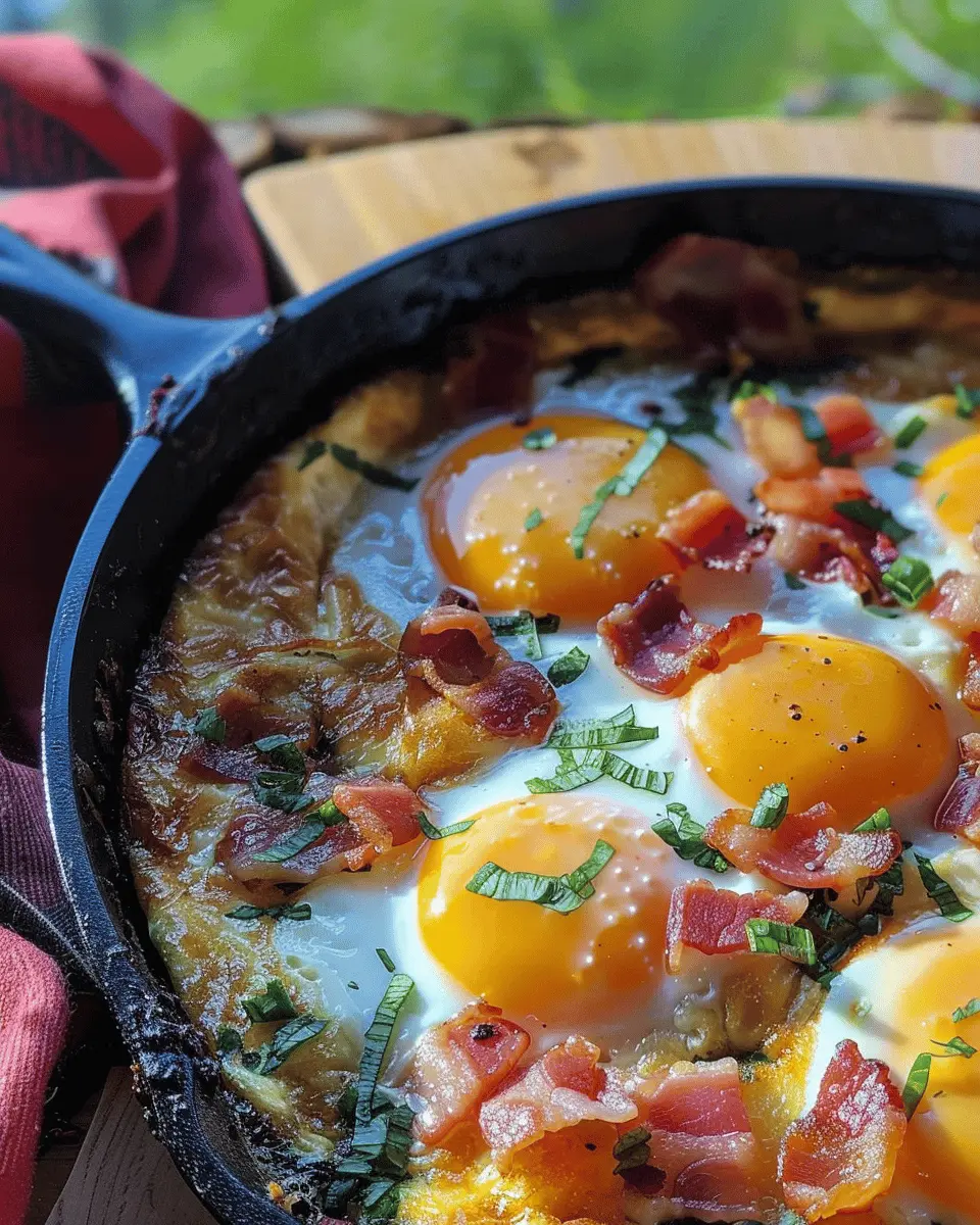 Mountain Breakfast Skillet: Easy, Hearty Meal with Turkey Bacon and Chicken Ham