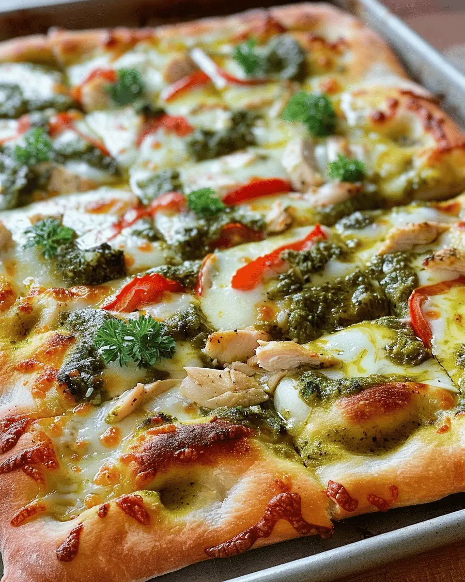 Pesto Chicken Pizza with Turkey Bacon: A Supernova of Flavor