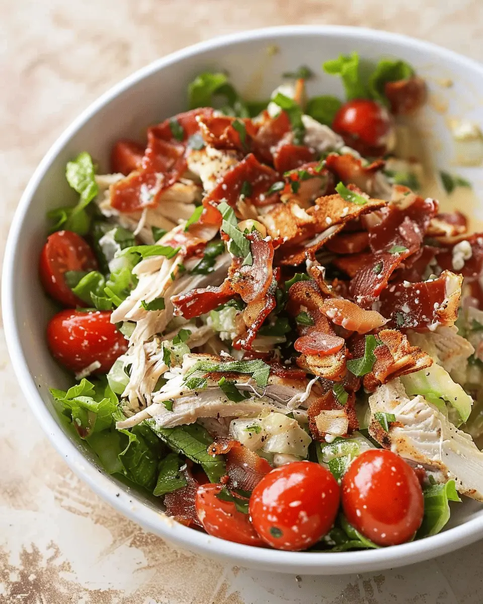 Whole30 BLT Chicken Salad with Turkey Bacon and Chicken Ham Twist