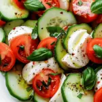 Fresh Cucumber Caprese Salad