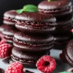 Dark Chocolate Raspberry Macarons