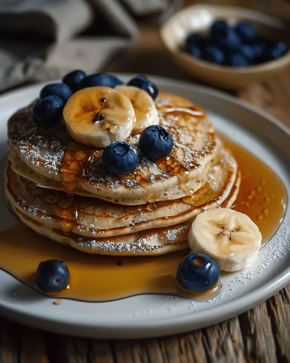 Blueberry Banana Pancakes: Easy Recipe with Turkey Bacon Delight