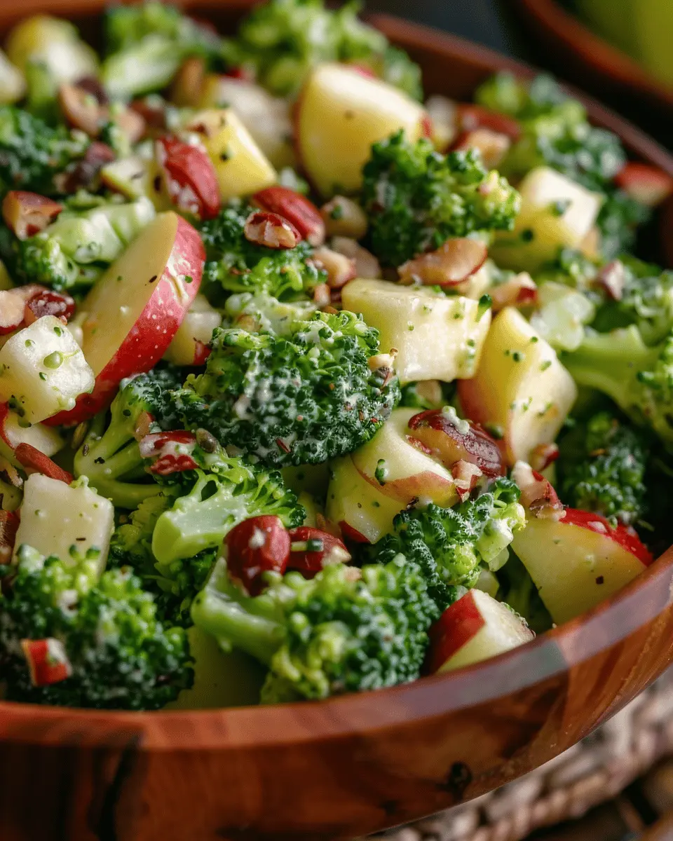 Honeycrisp Apple Broccoli Salad with Turkey Bacon Twist