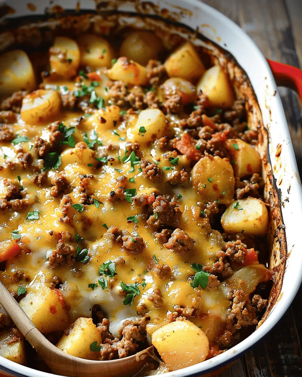 Cheesy Ground Beef and Potatoes: A Hearty, Comforting Delight