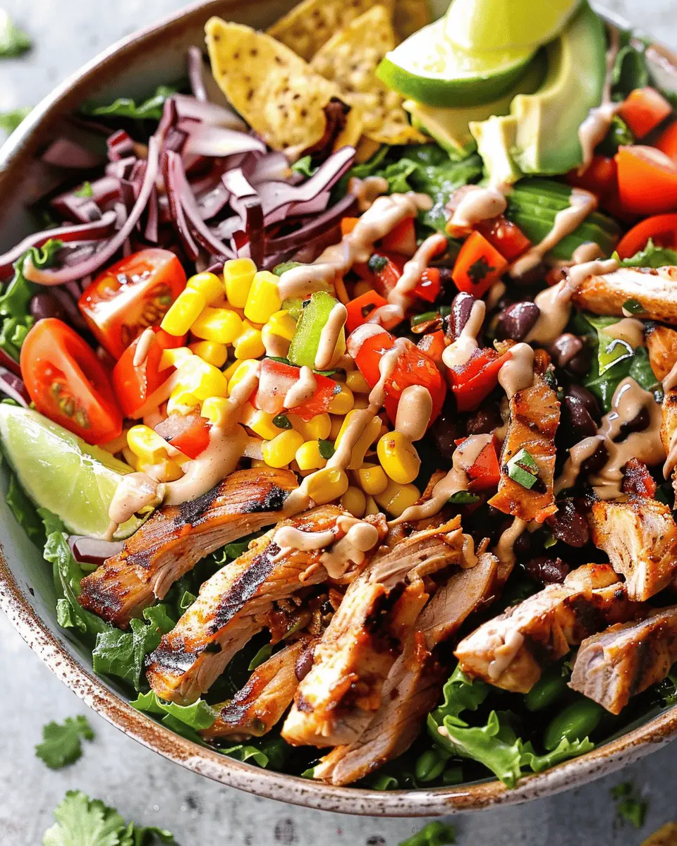 Spicy Southwest Salad Recipe with Turkey Bacon and Chicken Ham