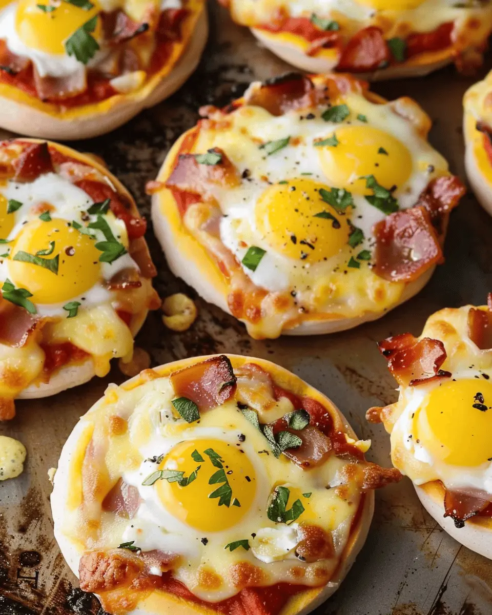 English Muffin Breakfast Pizzas: Easy Turkey Bacon & Chicken Ham Delight