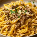 One-Pot Creamy Beef and Garlic Butter Pasta Recipe