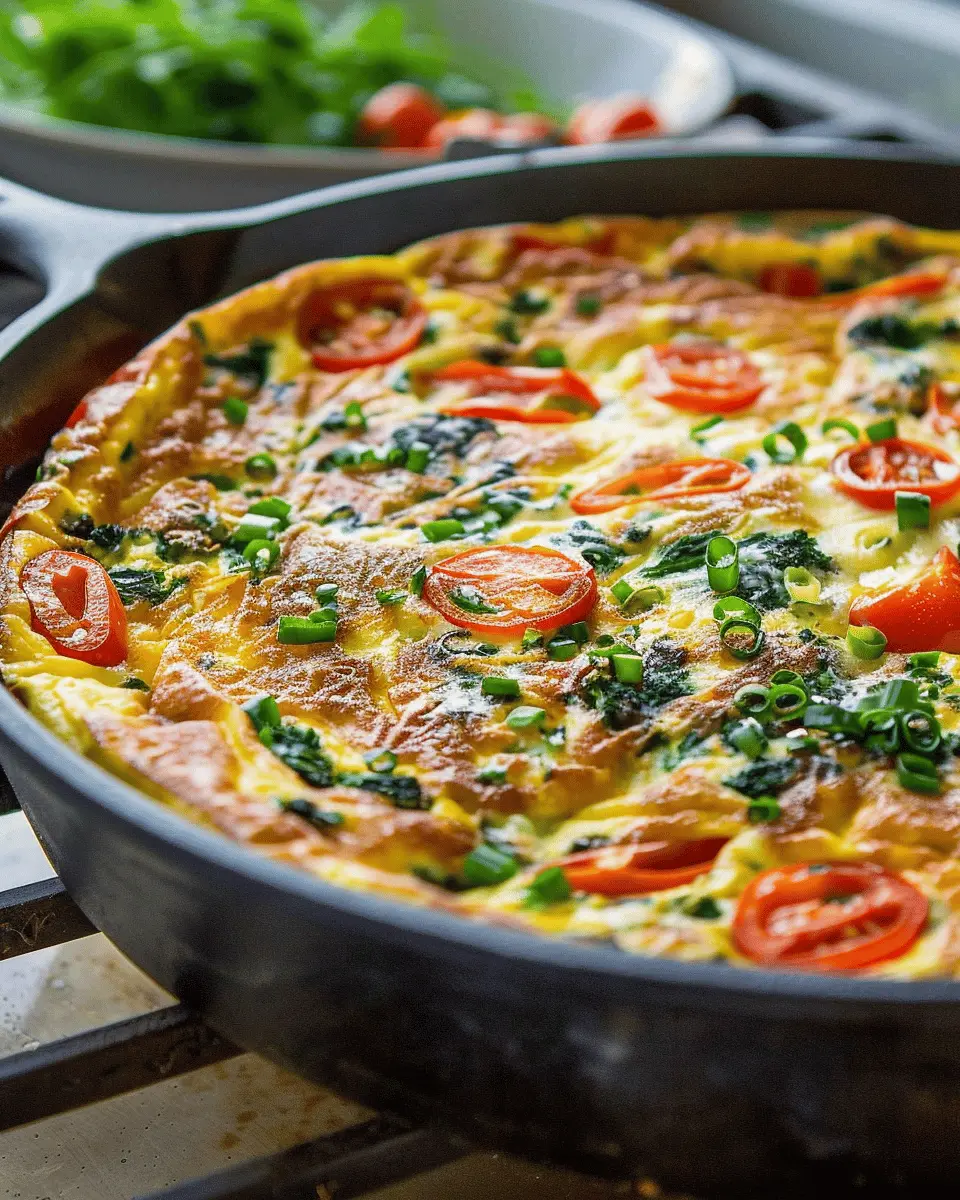 Cast Iron Frittata: Easy Turkey Bacon & Chicken Ham Delight