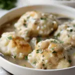 Chicken and Fluffy Dumplings With Gravy