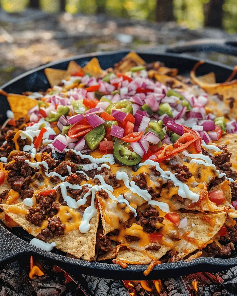 Campfire Nachos: Easy Indulgence with Turkey Bacon and Chicken Ham