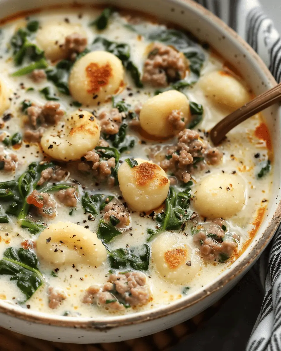 gnocchi zuppa toscana: a cozy twist with turkey bacon and chicken ham