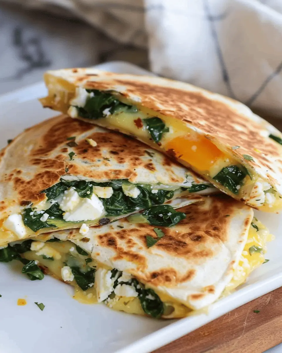 10 Minute Spinach and Feta Breakfast Quesadilla for a Quick Start