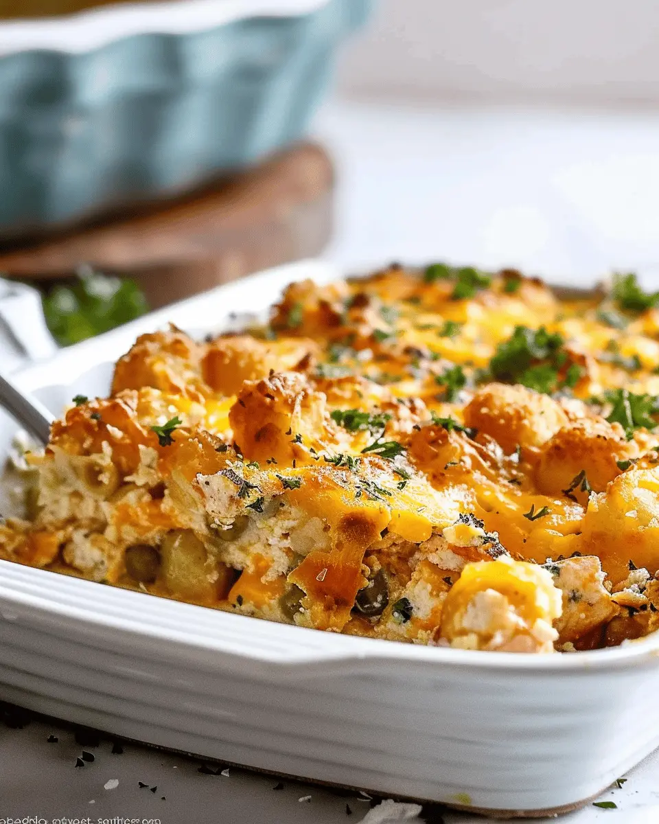 Cracked Out Tater Tot Breakfast Casserole with Turkey Bacon Delight