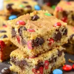 Delicious M&M Cookie Bars