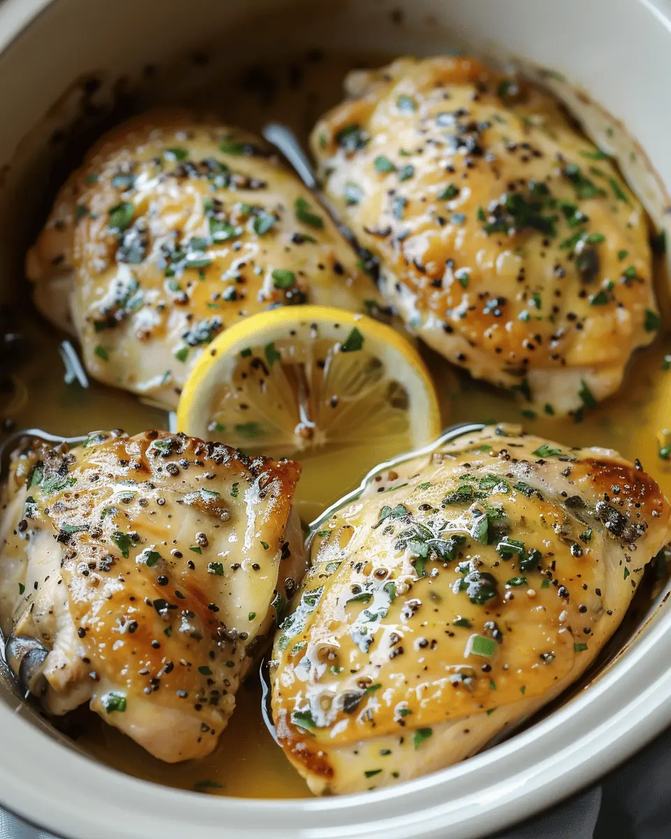Crockpot Lemon Garlic Butter Chicken: Easy & Juicy Delight