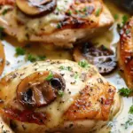 Cheesy Garlic Butter Mushroom Stuffed Chicken