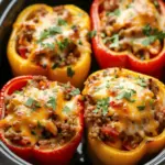 Dump and Go Crockpot Stuffed Bell Peppers