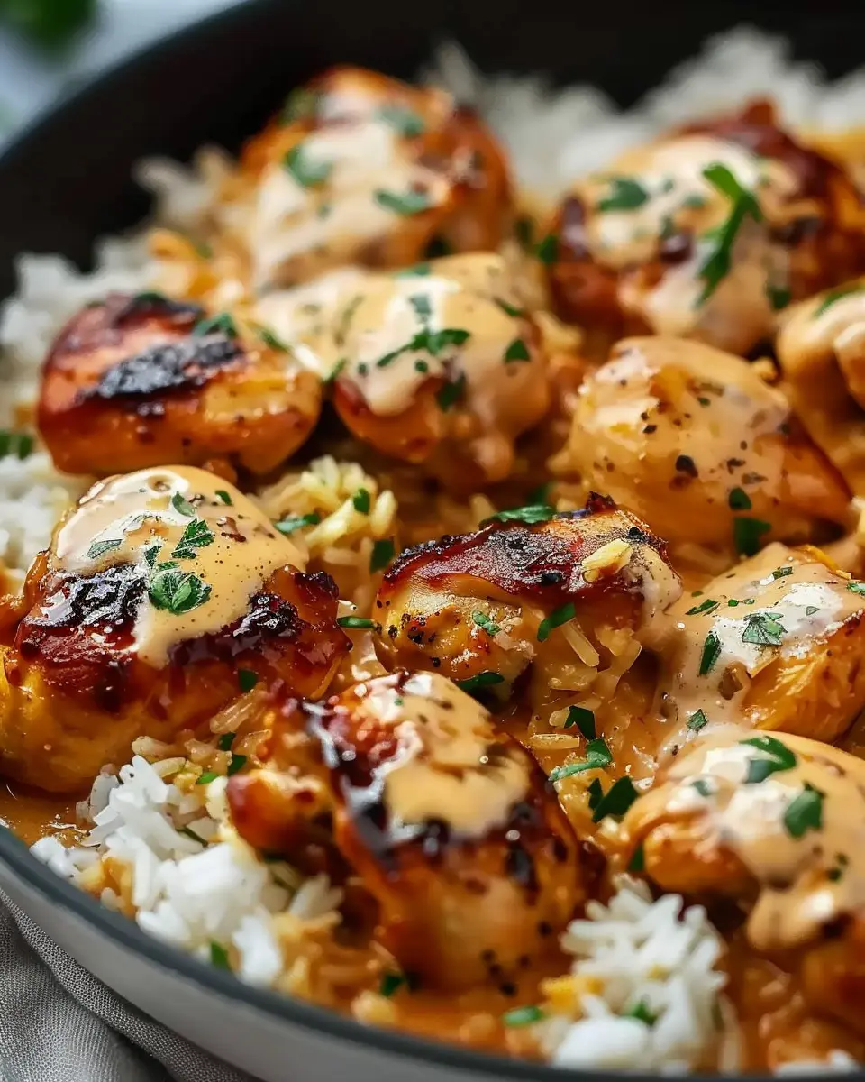 Smothered Chicken and Rice: Easy Comfort Food with Turkey Bacon