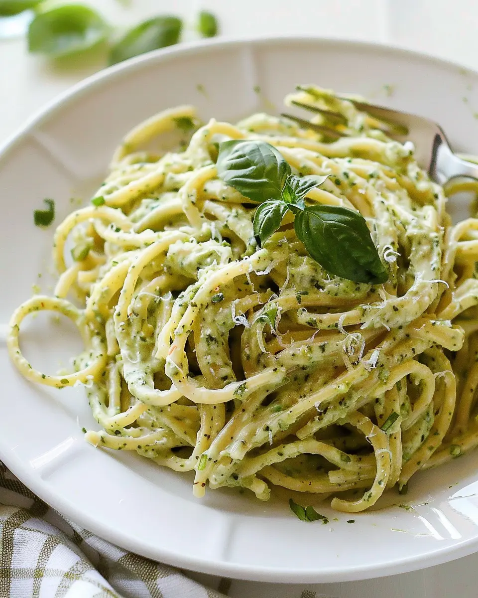 Easy 10-Minute Creamy Pesto Pasta with Turkey Bacon Delight