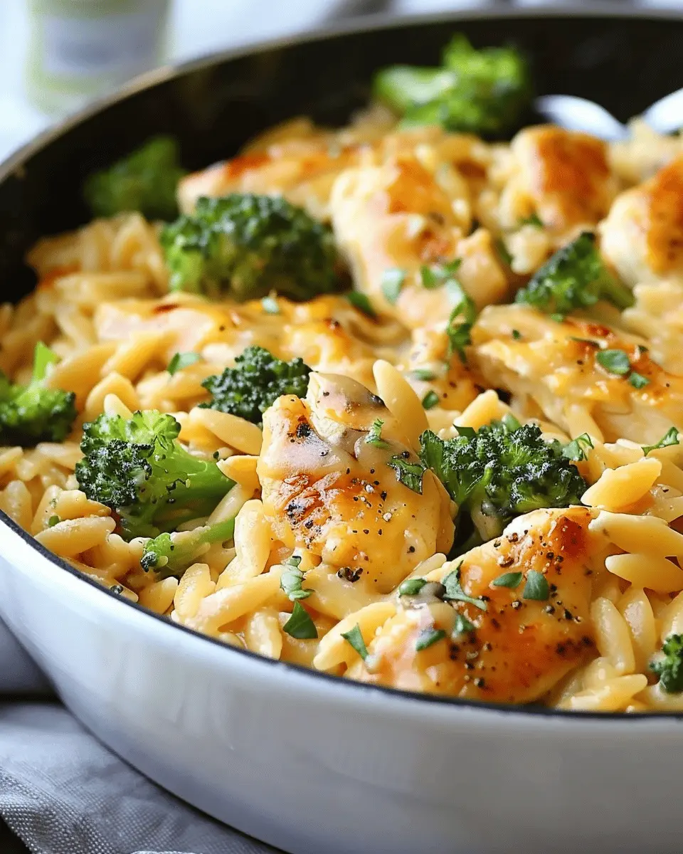One-Pot Cheesy Chicken and Broccoli Orzo for Easy Weeknight Meals