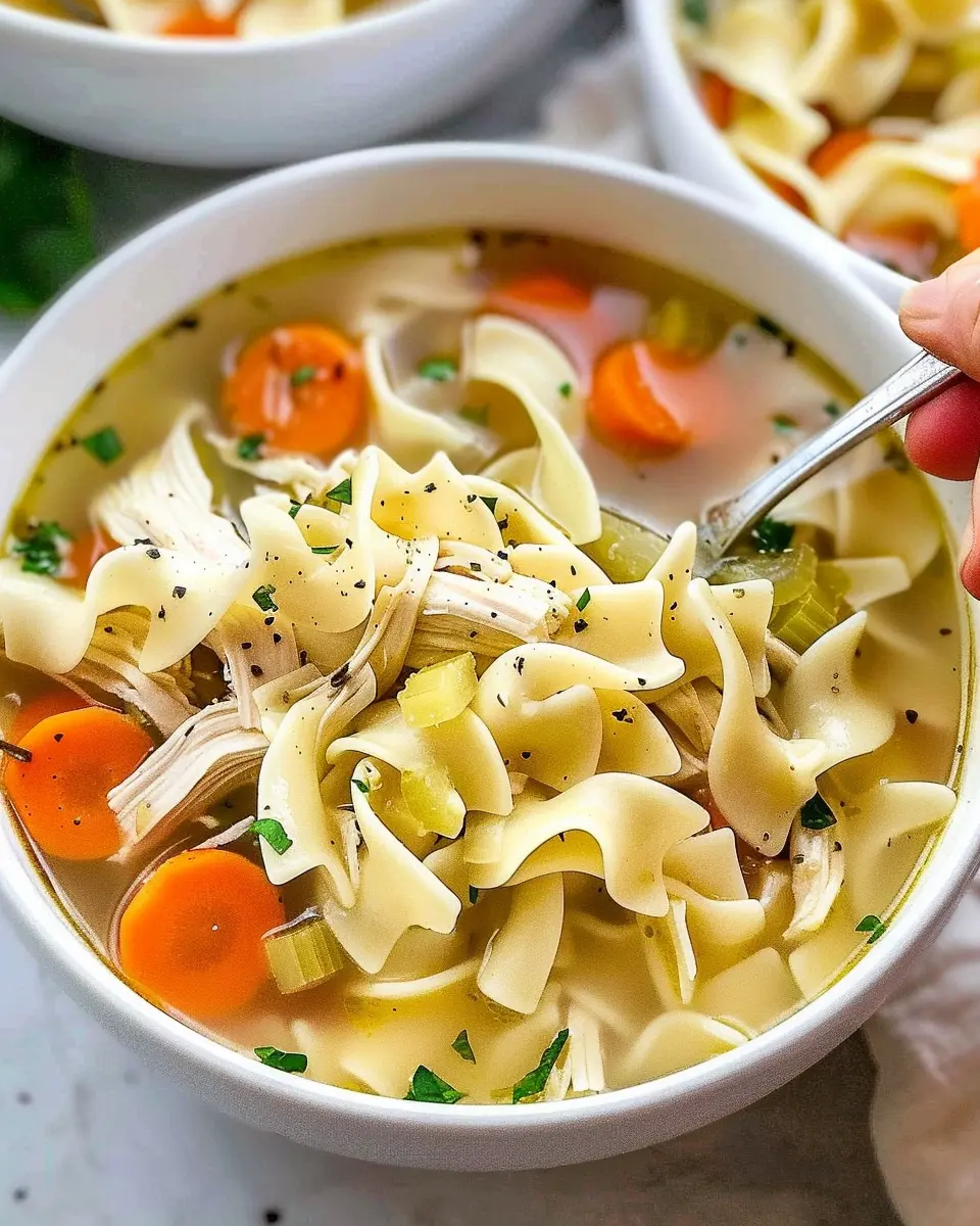 Homemade Chicken Noodle Soup: Easy Crockpot Recipe with Turkey Bacon