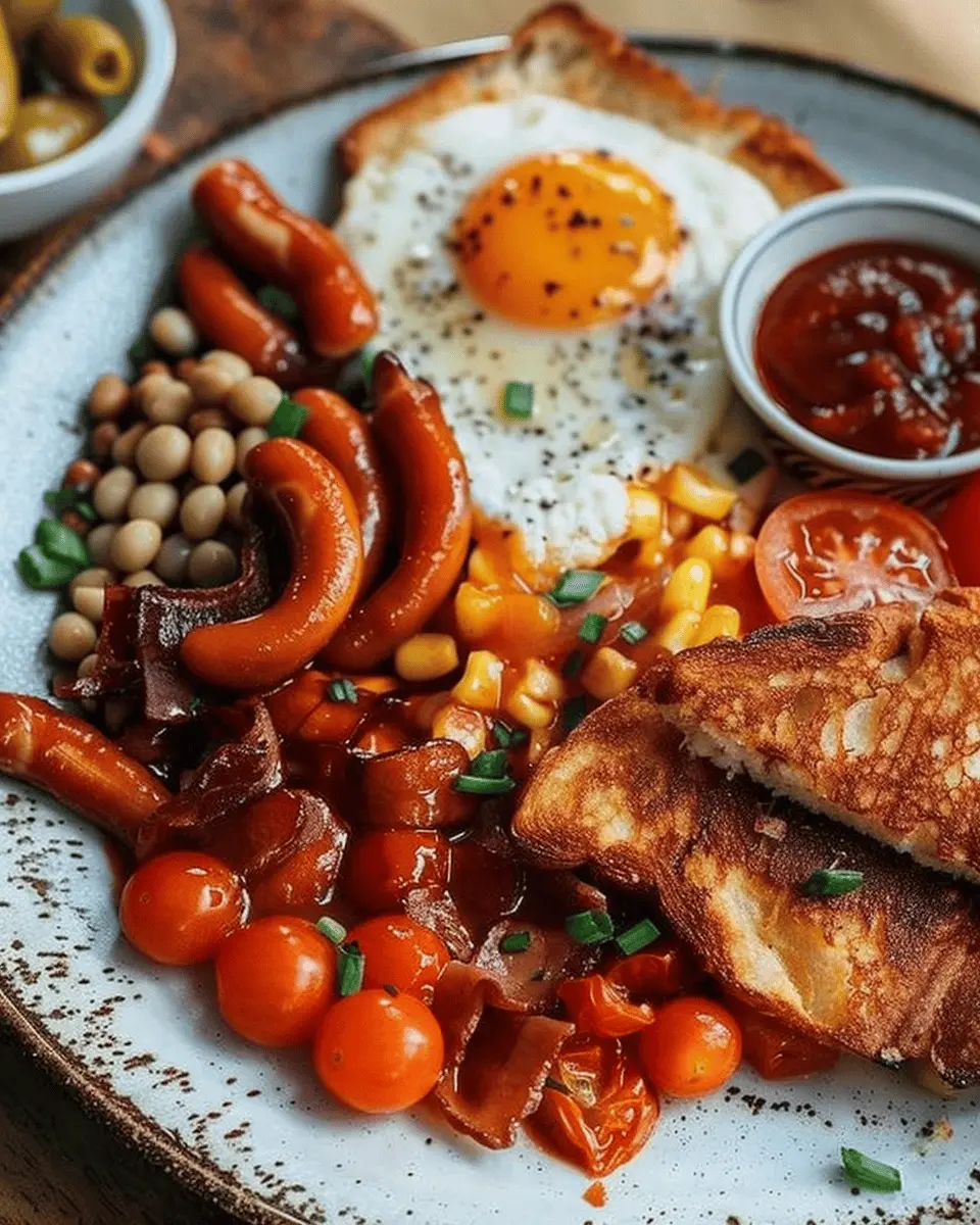 Full English Breakfast: Easy Recipe with Turkey Bacon & Chicken Ham