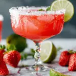 Strawberry Lime Mocktail Margarita