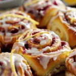 Raspberry Cinnamon Rolls with Lemon Glaze