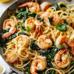Lemon Garlic Shrimp Pasta With Spinach