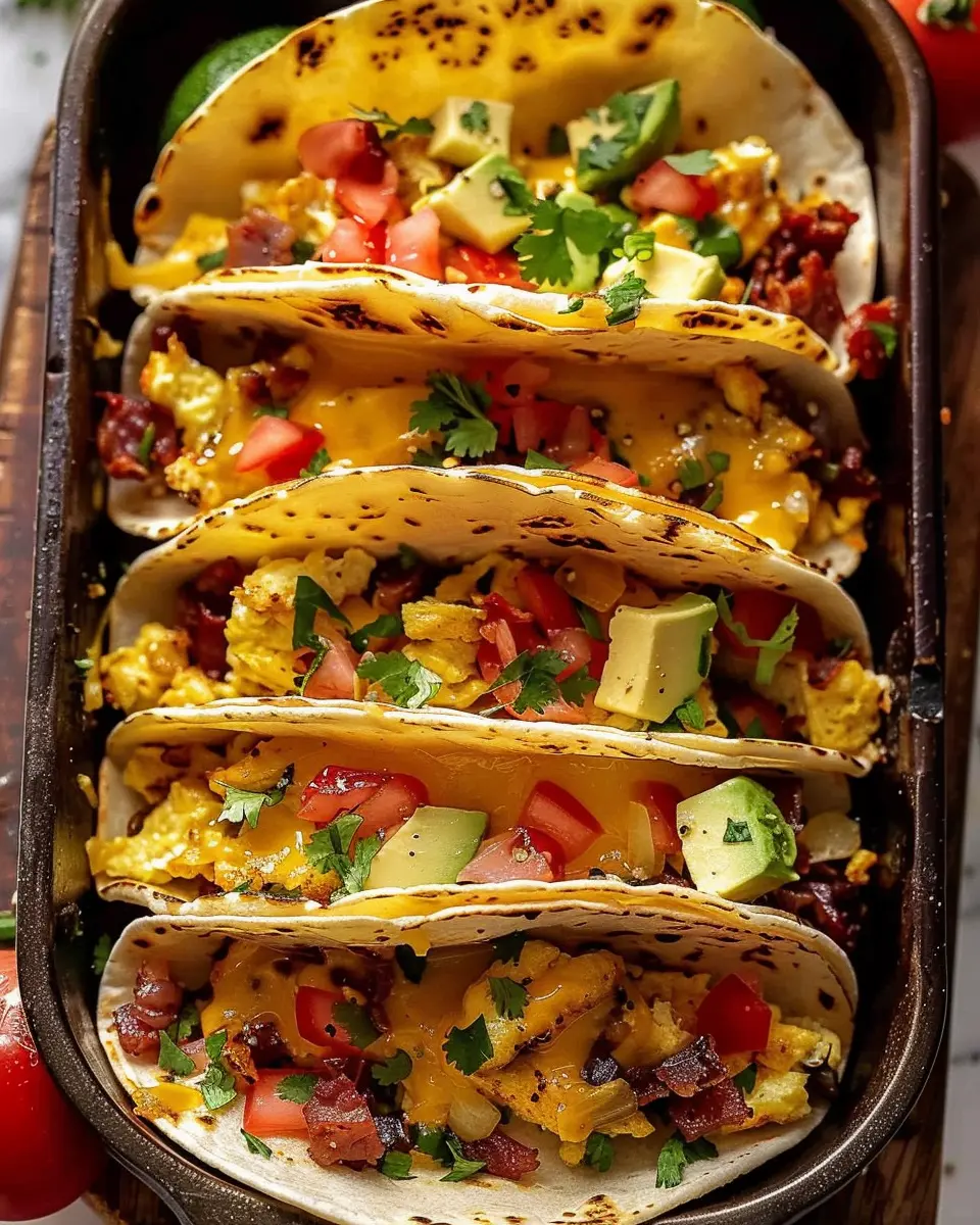 Tasty Baked Breakfast Tacos: Easy Turkey Bacon &amp; Chicken Ham Delight