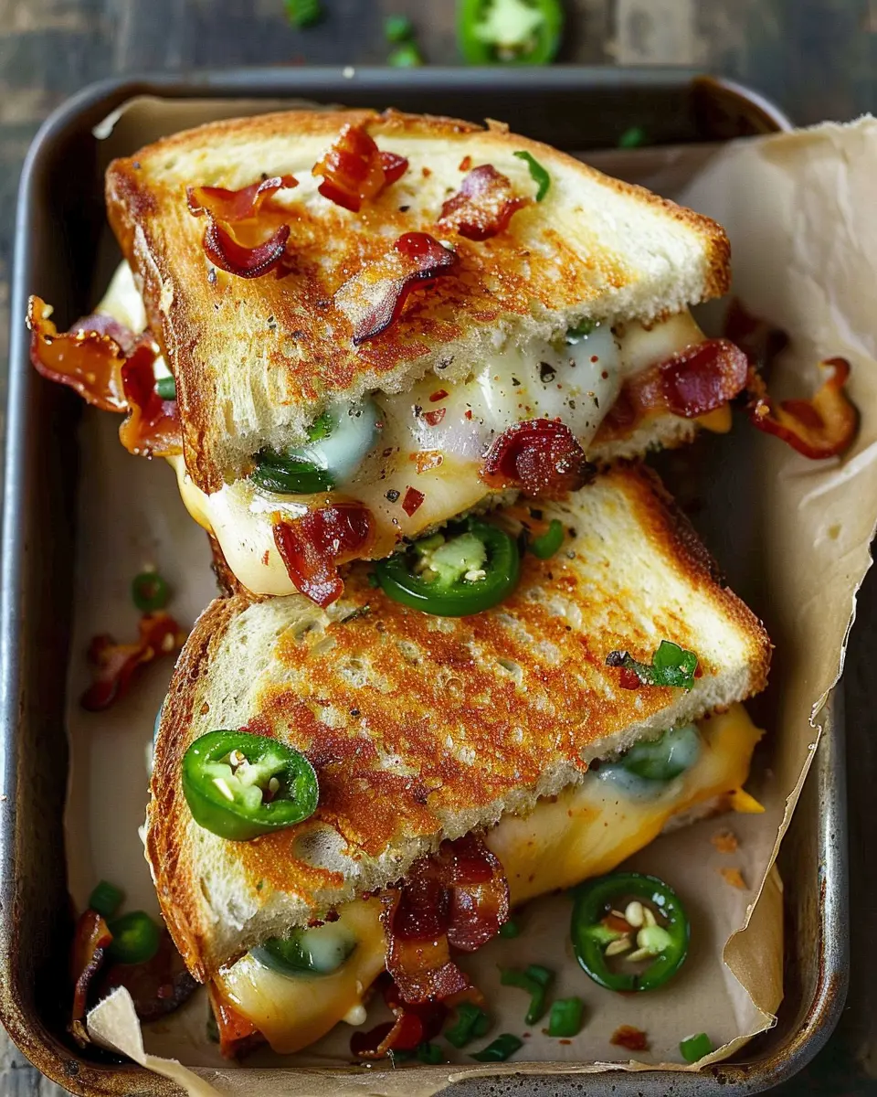 Roasted Jalapeno Popper Grilled Cheese with Turkey Bacon Bliss