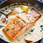 Tuscan Salmon with Parmesan Cream Sauce