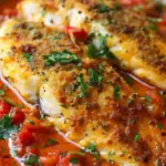 Parmesan Crusted Tilapia with Roasted Red Pepper Sauce