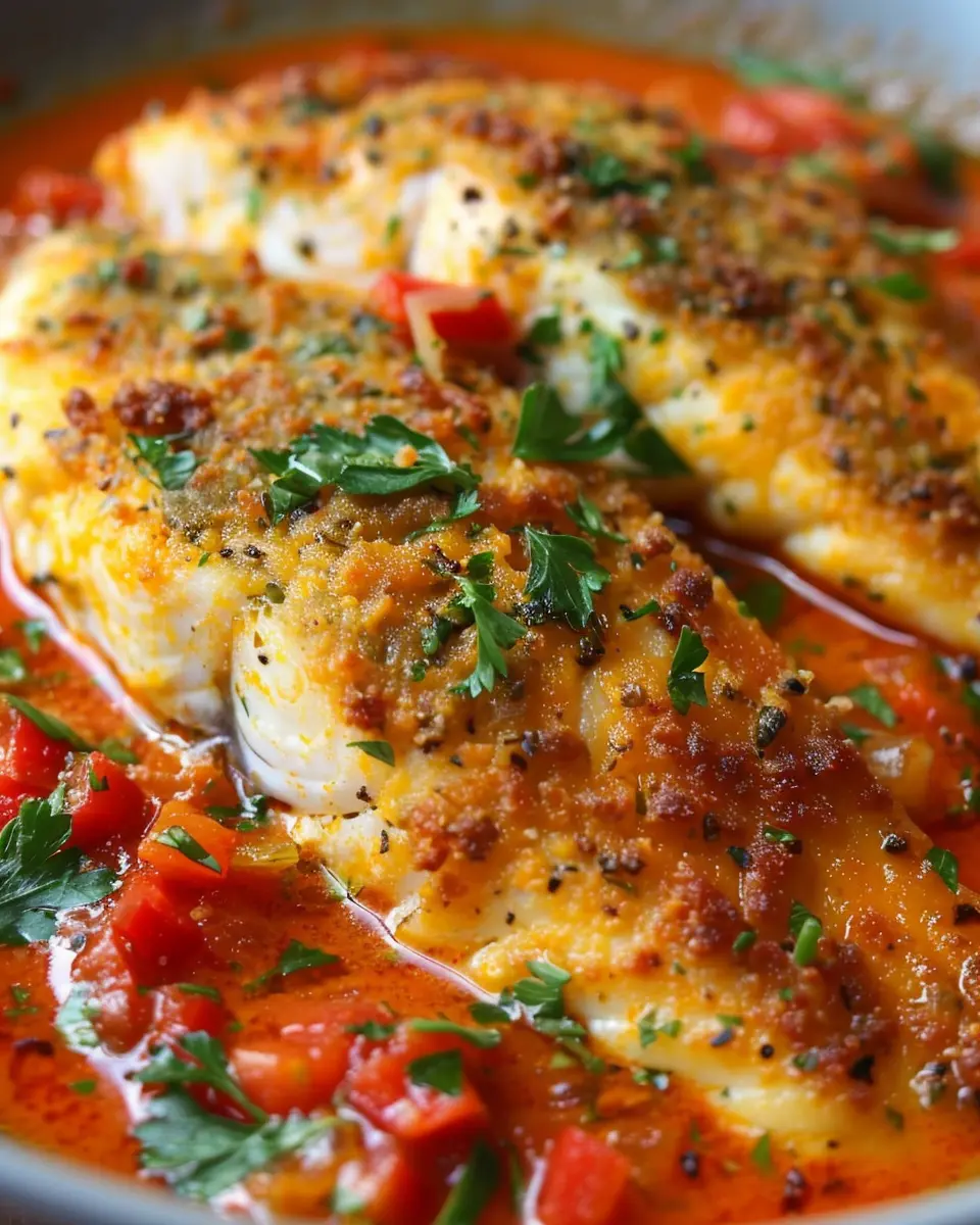 Parmesan Crusted Tilapia: Easy Recipe with Roasted Red Pepper Sauce