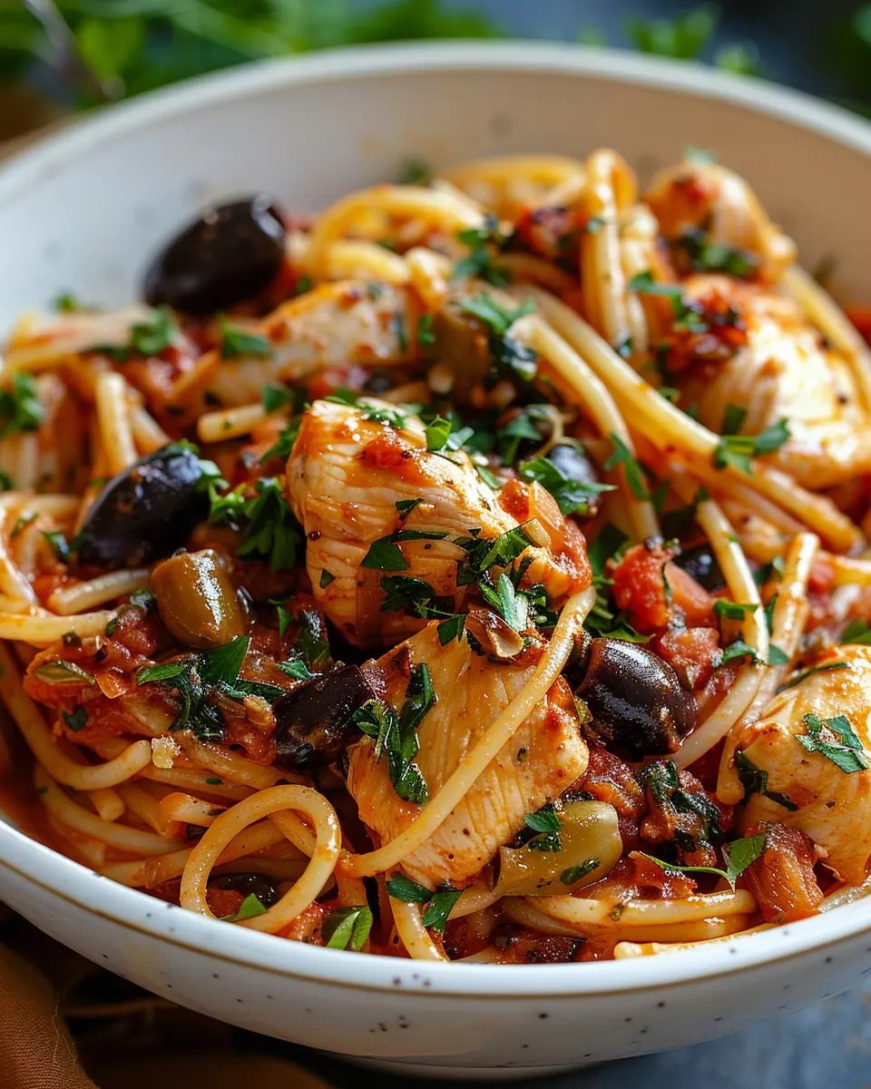 Chicken Puttanesca Pasta: Easy &amp; Flavorful Twist with Turkey Bacon