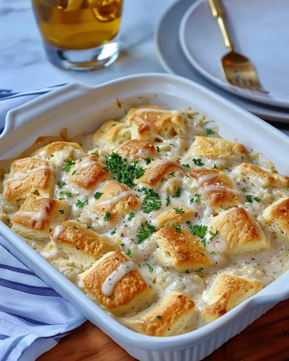 Biscuits and Gravy Casserole: Indulgent Turkey Bacon Delight
