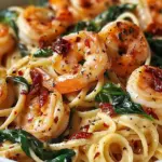 Creamy Sun-Dried Tomato Shrimp with Spinach Pasta