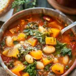 Winter Minestrone Soup with Butternut Squash and Kale
