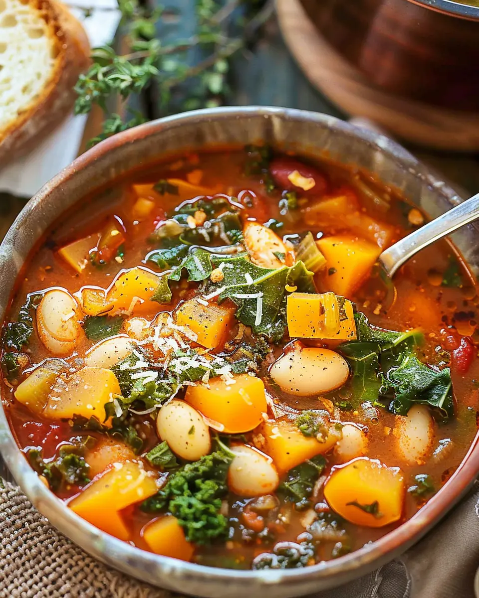 Winter Minestrone Soup: Easy Recipe with Butternut Squash and Kale