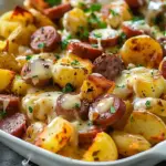 Cheesy Ranch Potatoes and Smoked Sausage Easy Comfort Dinner